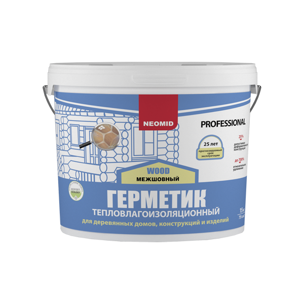 Неомид Professional Герметик по деревянным поверхностям 15кг Неомид Professional Герметик по деревянным поверхностям 15кг