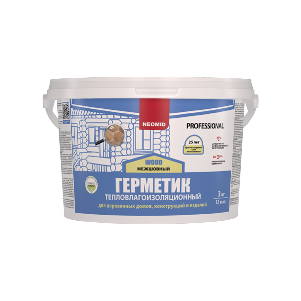 Неомид Professional Герметик по деревянным поверхностям 3кг Неомид Professional Герметик по деревянным поверхностям 3кг