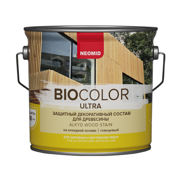 Неомид BIO COLOR ULTRA Алкидный декоративный деревозащитный состав 2,7л Неомид BIO COLOR ULTRA Алкидный декоративный деревозащитный состав 2,7л