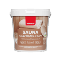 Неомид SAUNA Лак для бань и саун антисептический 1л