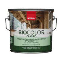 Неомид BIO COLOR CLASSIC Алкидный декоративный деревозащитный состав 2,7л Неомид BIO COLOR CLASSIC Алкидный декоративный деревозащитный состав 2,7л