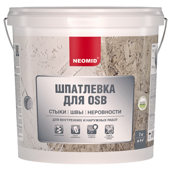 Неомид Шпатлевка для плит OSB 7кг Неомид Шпатлевка для плит OSB 7кг