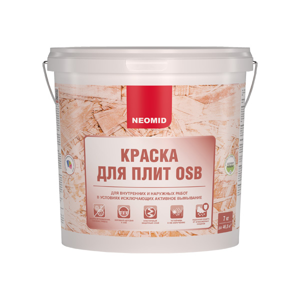 Неомид Краска для плит OSB 7кг Неомид Краска для плит OSB 7кг