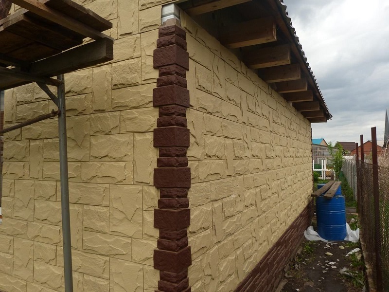 ТЕХОСНАСТКА Фасадная панель Гранит Леон ЭКО-2 Орех 1011-8016 — изображение 2