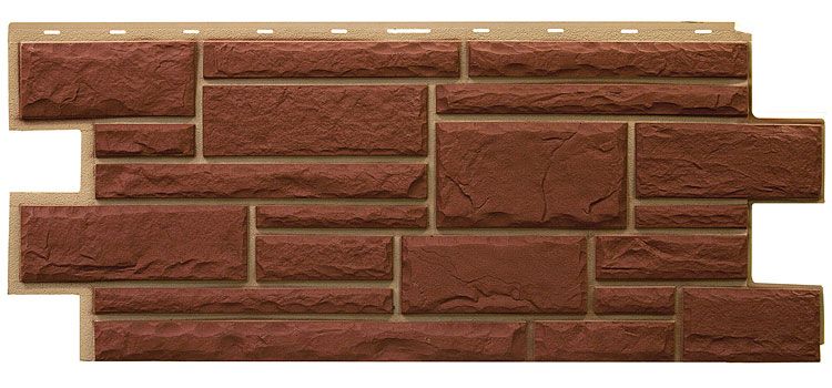 ТЕХОСНАСТКА Фасадная панель Дикий камень T- SIDING Коричневый 8016