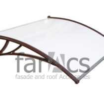 FarAcs Козырек над крыльцом 1200 мм КК-ПБл (кронштейн коричневый - поликарбонат молочный)