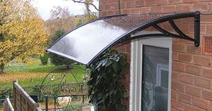 FarAcs Козырек над крыльцом 1200 мм КК-ПП (кронштейн коричневый - поликарбонат прозрасный) — изображение 2