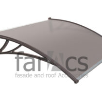 FarAcs Козырек над крыльцом 1500 мм КК-ПП (кронштейн коричневый - поликарбонат прозрачный)