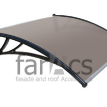 FarAcs Козырек над крыльцом 1200 мм КЧ-ПБ (кронштейн черный - поликарбонат бронза)