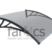 FarAcs Козырек над крыльцом 1200 мм КЧ-ПП (кронштейн черный - поликарбонат прозрачный)