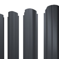 Grand Line Штакетник П-образный фигурный Ре двухсторонний 0,45 мм (Ral 7024) Grand Line Штакетник П-образный фигурный Drap 0,45 мм (Ral 7024)