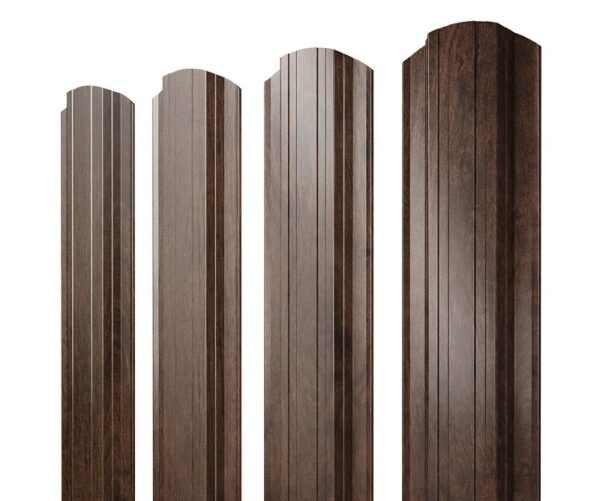 Grand Line Штакетник Прямоугольный фигурный Print-Double Elite 0,45 мм (Antique Wood)