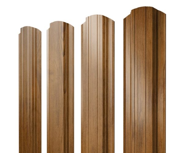 Grand Line Штакетник Прямоугольный фигурный Print-Double Elite 0,45 мм (Golden Wood)