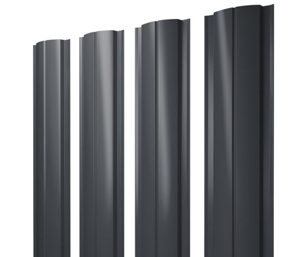 Grand Line Штакетник Полукруглый Slim Pe двухсторонний 0,45 мм (Ral 7024)