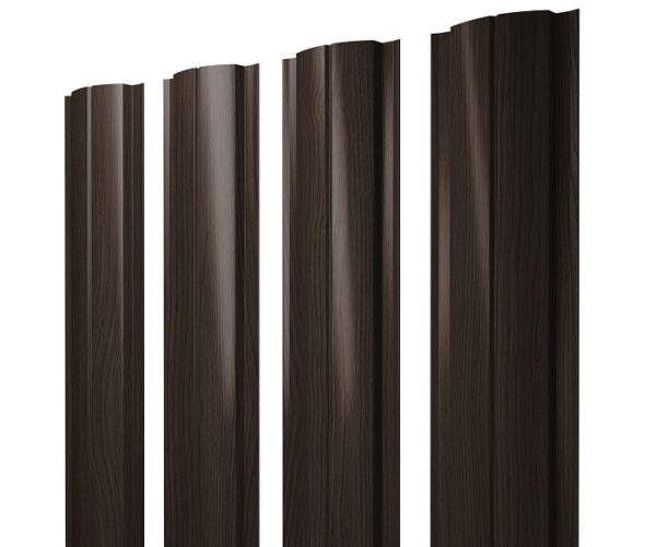 Grand Line Штакетник Полукруглый Slim  (Print Elite-Coffee Wood-0,45 мм)