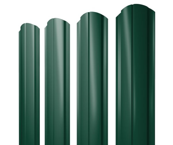 Grand Line Штакетник Полукруглый Slim фигурный Ре двухсторонний 0,45 мм (Ral 6005)
