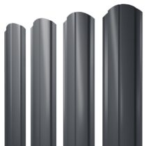 Grand Line Штакетник Полукруглый Slim фигурный Ре двухсторонний 0,45 мм (Ral 7024) Grand Line Штакетник Полукруглый Slim фигурный Satin 0,5 мм (Ral 7024)
