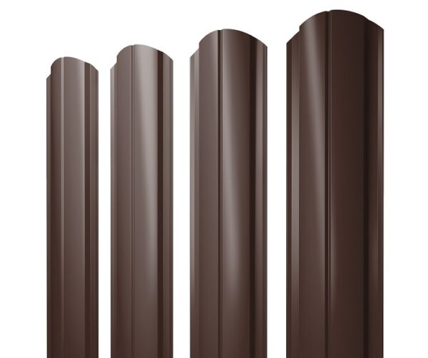 Grand Line Штакетник Полукруглый Slim фигурный Ре двухсторонний 0,45 мм (Ral 8017)