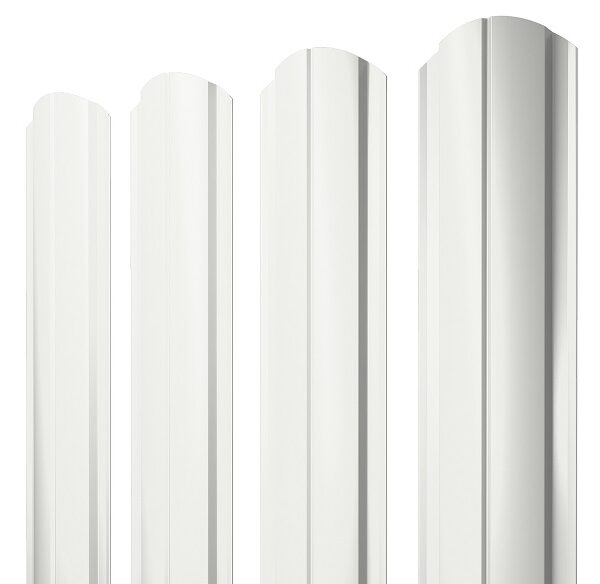 Grand Line Штакетник Полукруглый Slim фигурный Ре 0,45 мм (Ral 9003) Grand Line Штакетник Полукруглый Slim фигурный Ре 0,45 мм (Ral 9003)