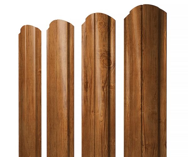 Grand Line Штакетник Полукруглый Slim фигурный Print Elite 0,45 мм (Golden Wood)