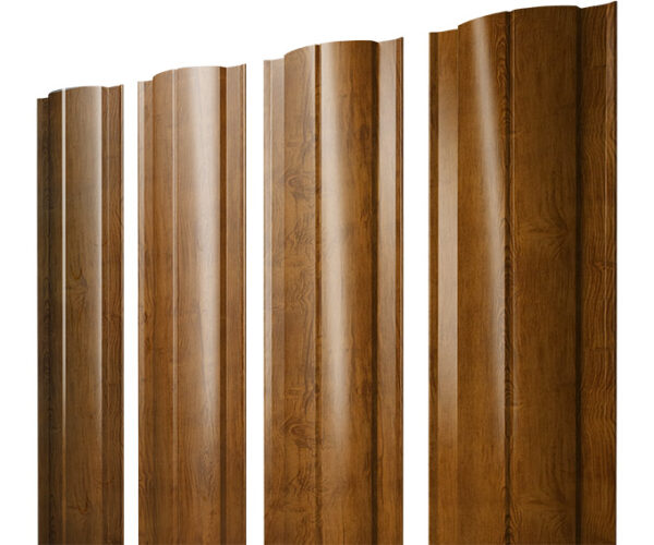 Grand Line Штакетник Круглый Print Double Elite 0,45 мм (Golden Wood)