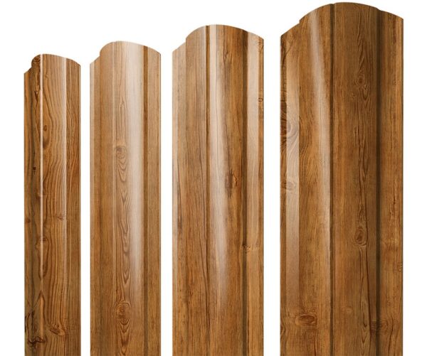 Grand Line Штакетник Круглый фигурный  (Print Elite-Golden Wood-0,45 мм)