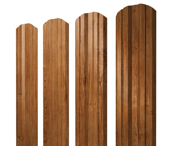 Grand Line Штакетник Twin фигурный Print Double Elite 0,45 мм (Golden Wood)