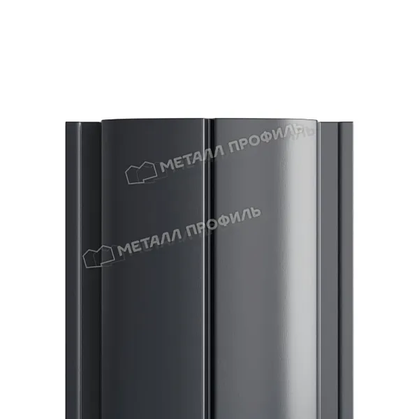 МеталлПрофиль Штакетник металлический Ellipse-T Ре 0,45 мм (Ral 7024) МеталлПрофиль Штакетник металлический Ellipse-T Ре 0,45 мм (Ral 7024)