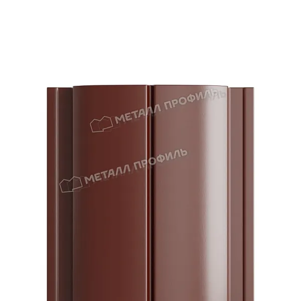 МеталлПрофиль Штакетник металлический Ellipse-T Ре 0,45 мм (Ral 8017) МеталлПрофиль Штакетник металлический Ellipse-T Ре 0,4 мм (Ral 8017)