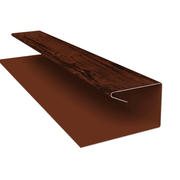 Grand Line: Планка П-образная ЭкоБрус Print Elite 0,45 мм, длина 3 м. Cherry Wood