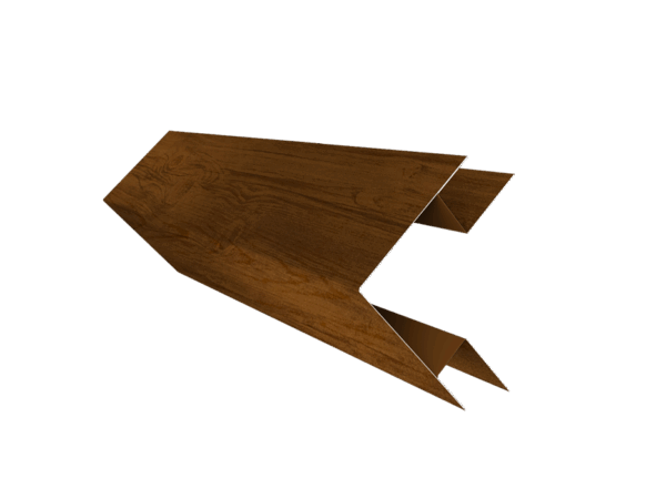 Grand Line: Угол внешний сложный для Экобрус 75х75 Print Elite 0,45 мм, длина 3 м. Golden Wood