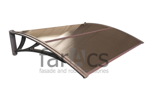 FarAcs Козырек усиленный над крыльцом 1500 мм УКК-ПБ (кронштейн коричневый - поликарбонат бронза)
