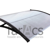 FarAcs Козырек усиленный над крыльцом 1500 мм УКЧ-ПП (кронштейн черный - поликарбонат прозрачный)