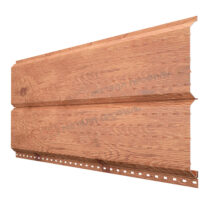 МеталлПрофиль Софит Lбрус с перфорацией Ecosteel Текстурированный 0,5 мм Кедр