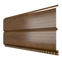 МеталлПрофиль Софит Lбрус с перфорацией Ecosteel Текстурированный 0,5 мм Золотой Дуб