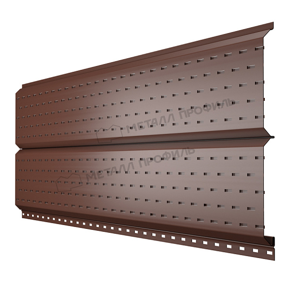 МеталлПрофиль Софит Lбрус с перфорацией Norman 0,5 мм Ral 8017