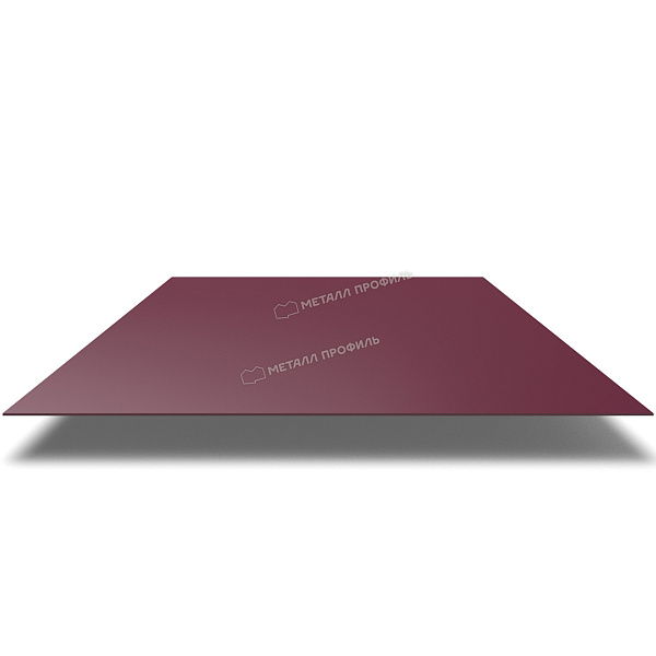 МеталлПрофиль Плоский лист 2000х1250 Norman 0,5мм Ral 3005 МеталлПрофиль Плоский лист 2000х1250 с защитной пленкой Pe 0,4мм Ral 3005 — изображение 2
