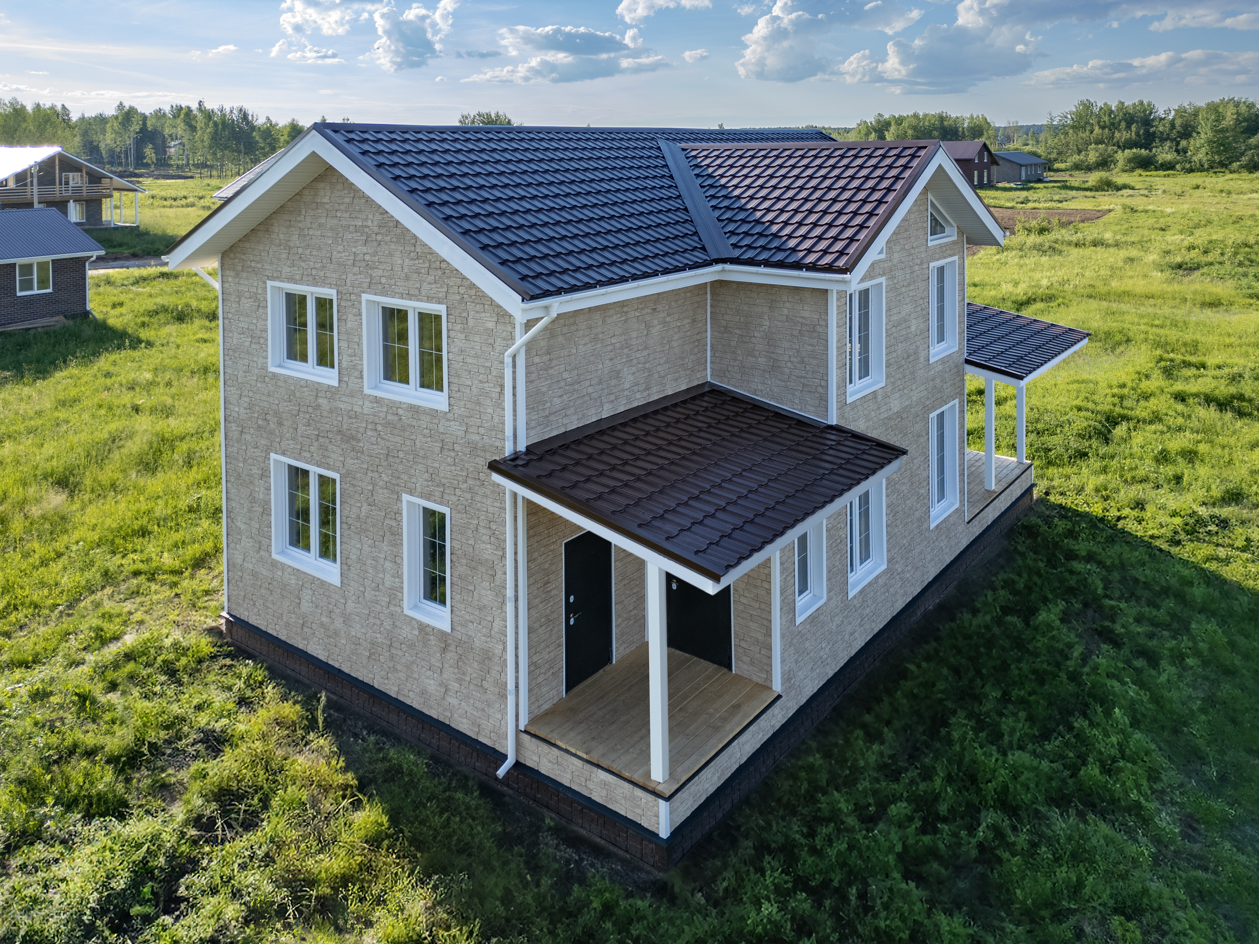 Grand Line Металлочерепица Квинта Плюс Satin 0,5 мм Ral 3011 — изображение 7