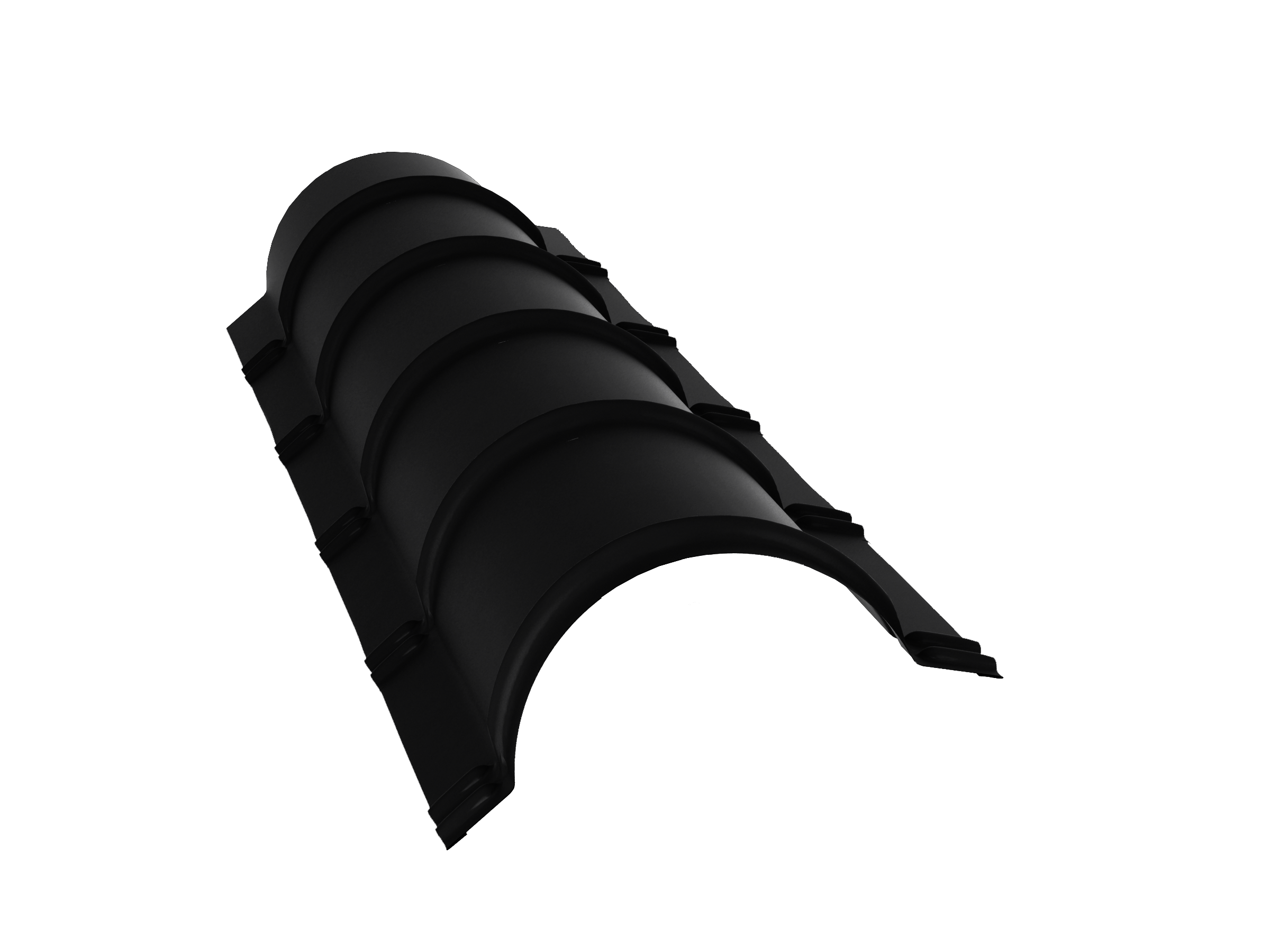 Grand Line Конек полукруглый Drap 0,45 мм Ral 9005 Grand Line Конек полукруглый Drap 0,45 мм Ral 9005