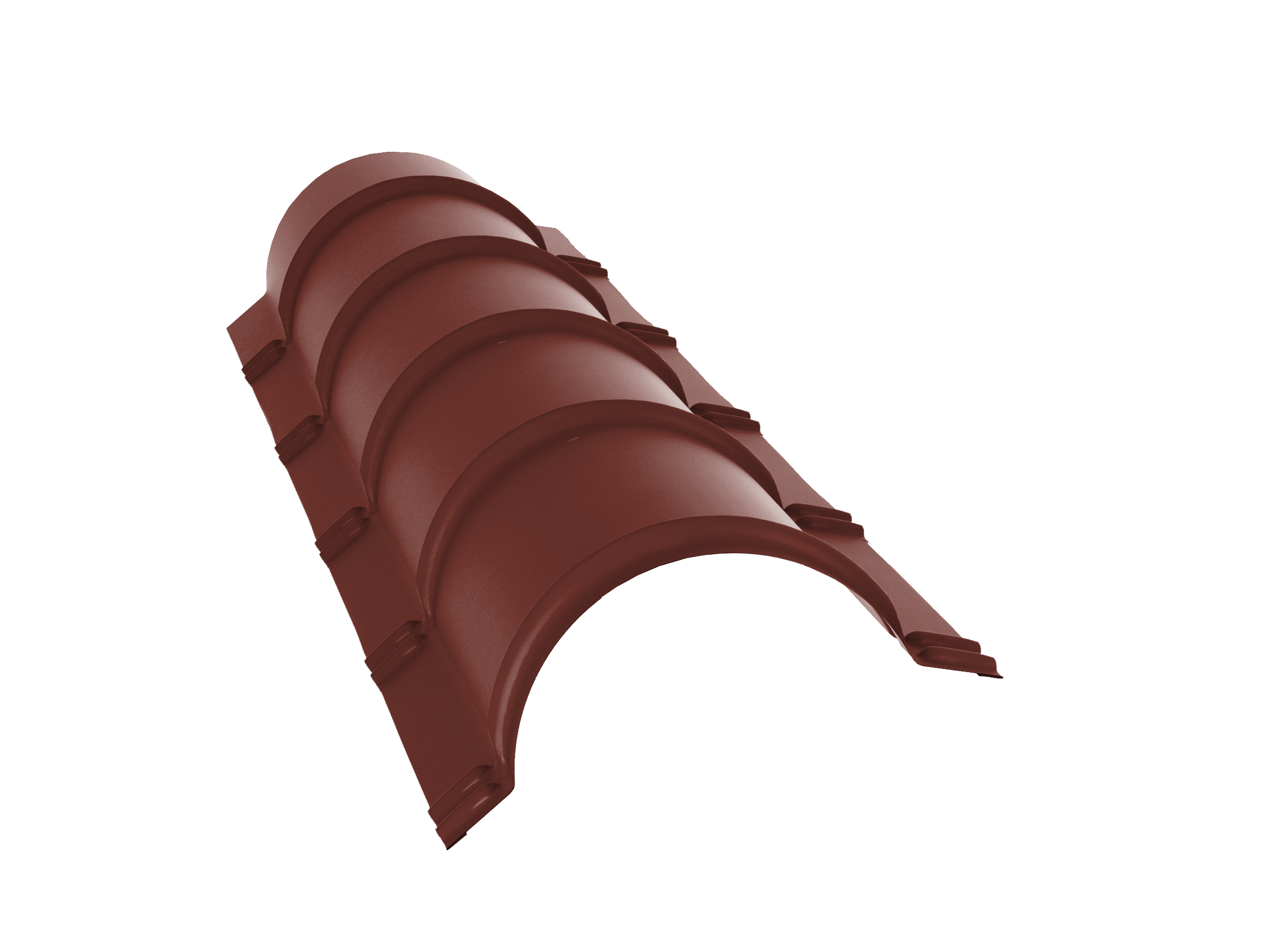 Grand Line Конек полукруглый Satin 0,5 мм Ral 3009 Grand Line Конек полукруглый Pe 0,45 мм Ral 3009