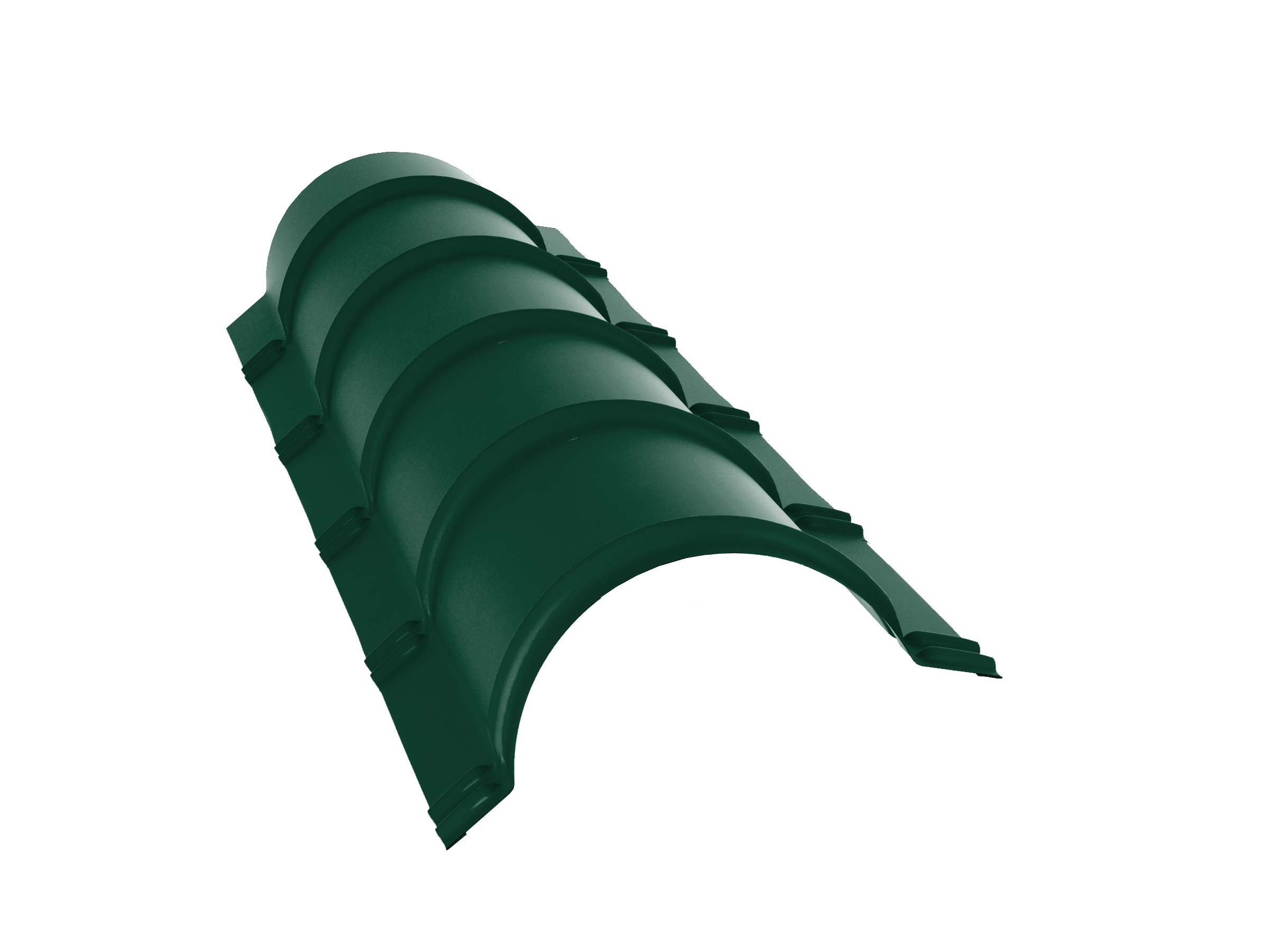 Grand Line Конек полукруглый Satin 0,5 мм Ral 6005 Grand Line Конек полукруглый Pe 0,45 мм Ral 6005