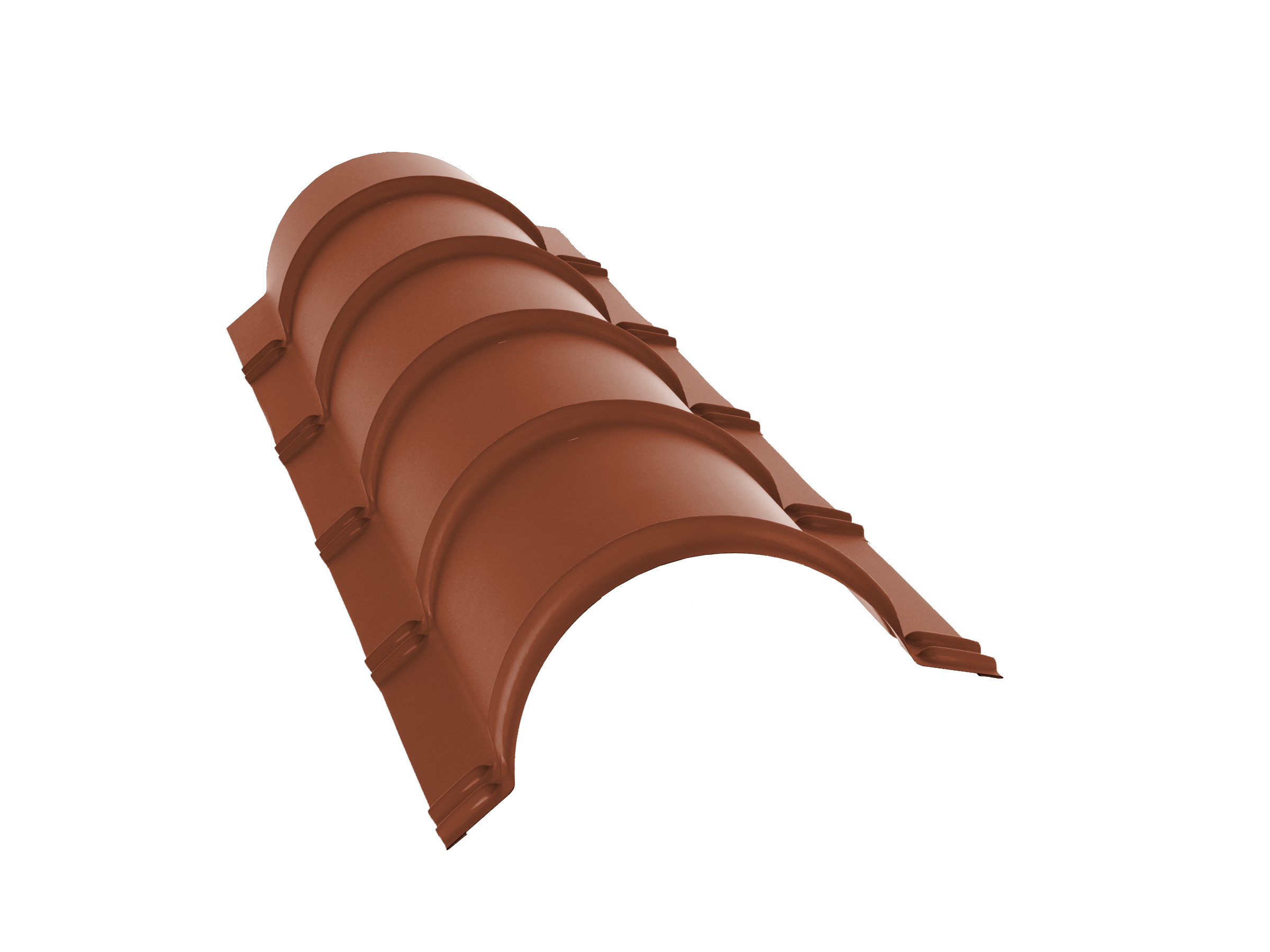 Grand Line Конек полукруглый Satin 0,5 мм Ral 8004 Grand Line Конек полукруглый Pe 0,45 мм Ral 8004