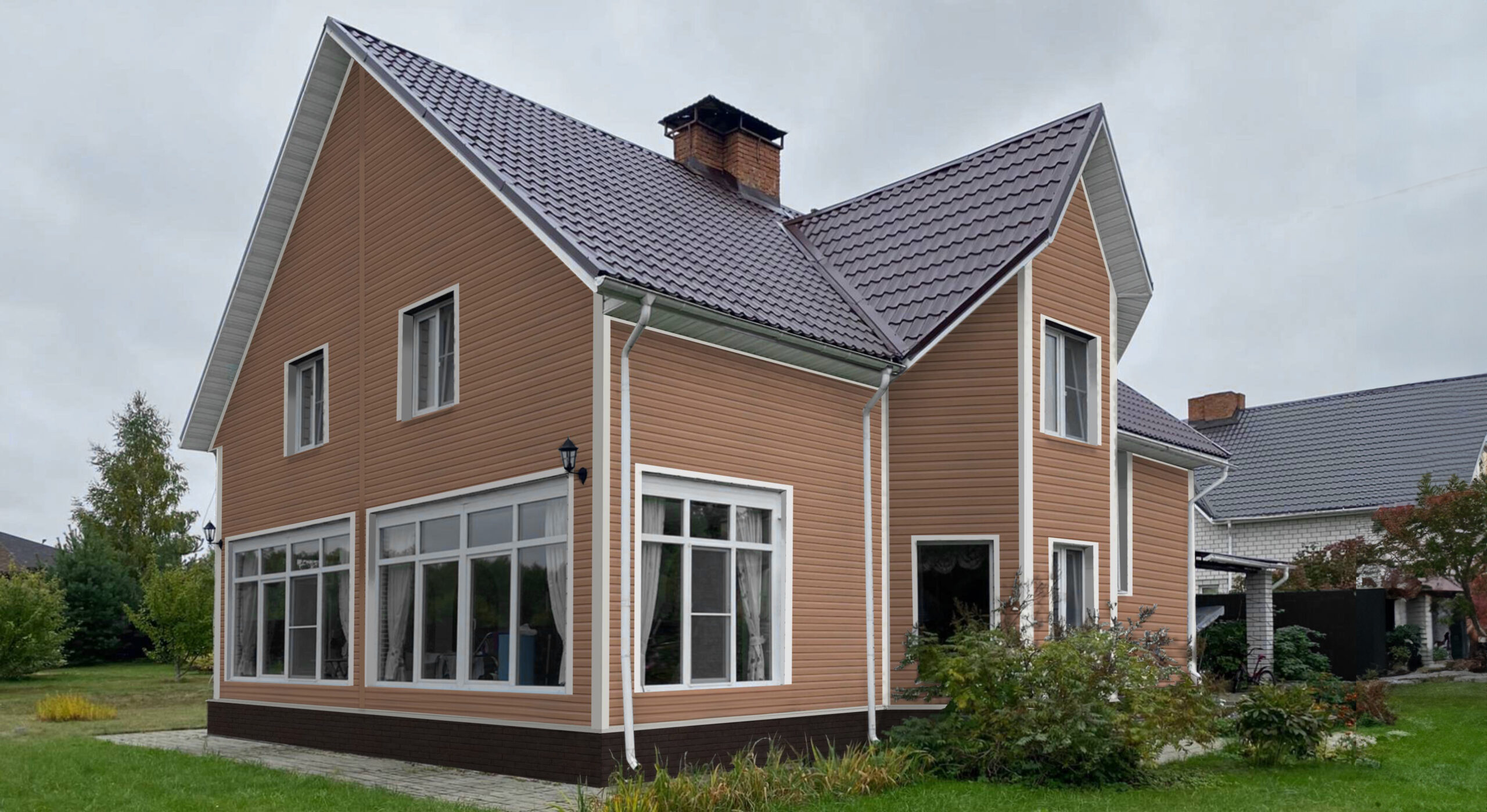 Grand Line Сайдинг D4 Корабельный брус слим Classic Color Plus Темно-бежевый — изображение 3