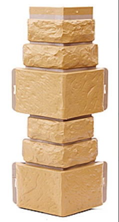 ТЕХОСНАСТКА Внешний угол Дикий камень T- SIDING Бежевый 1011